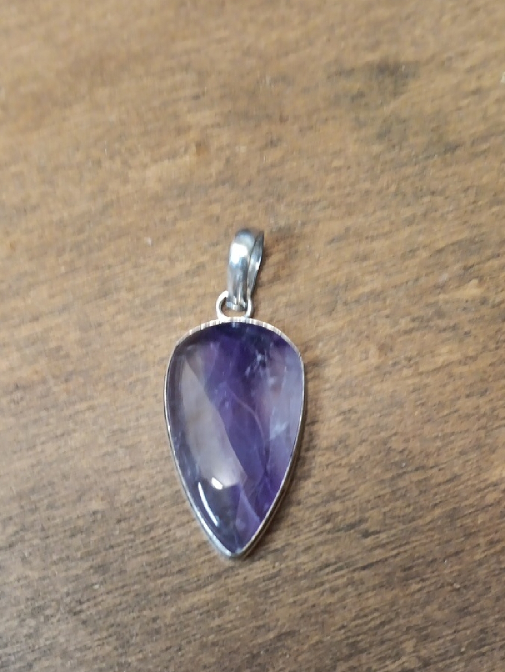 Teardrop Amethyst Pendant - Purple